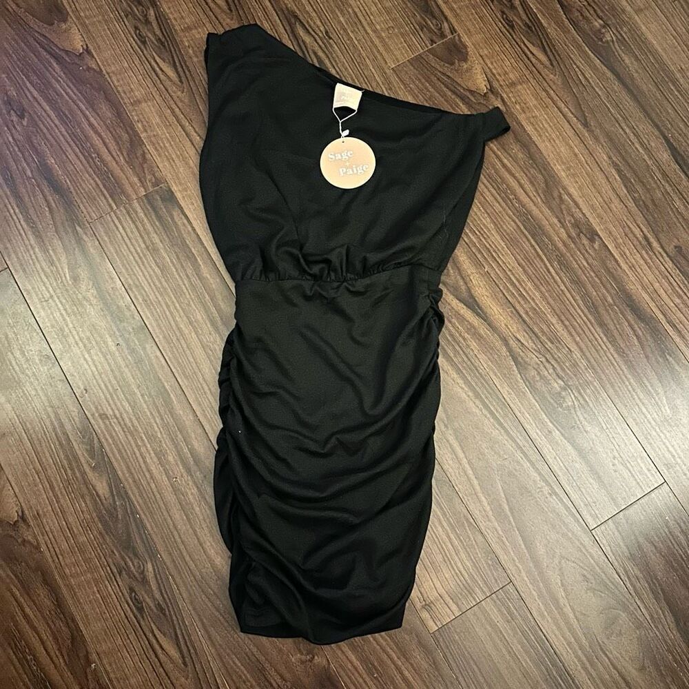 NWT Sage and Page black Saint mini dress medium